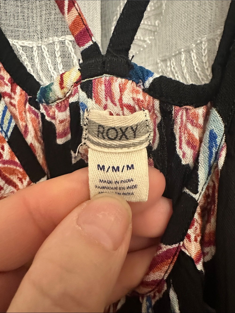 Roxy Black Floral Crisscross-Back Swim Coverup with Pink Blooms - Picture 2 of 9